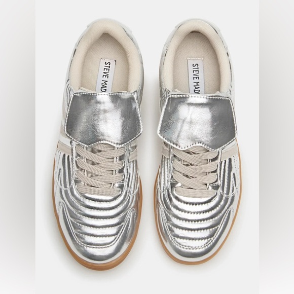 NWOB Steve Madden Silver Madrid Sneakers - Picture 5 of 14
